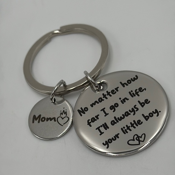 Mom & Son Keychain – “I’ll Always Be Your Little Boy” – Gift for Mom - Picture 1 of 3